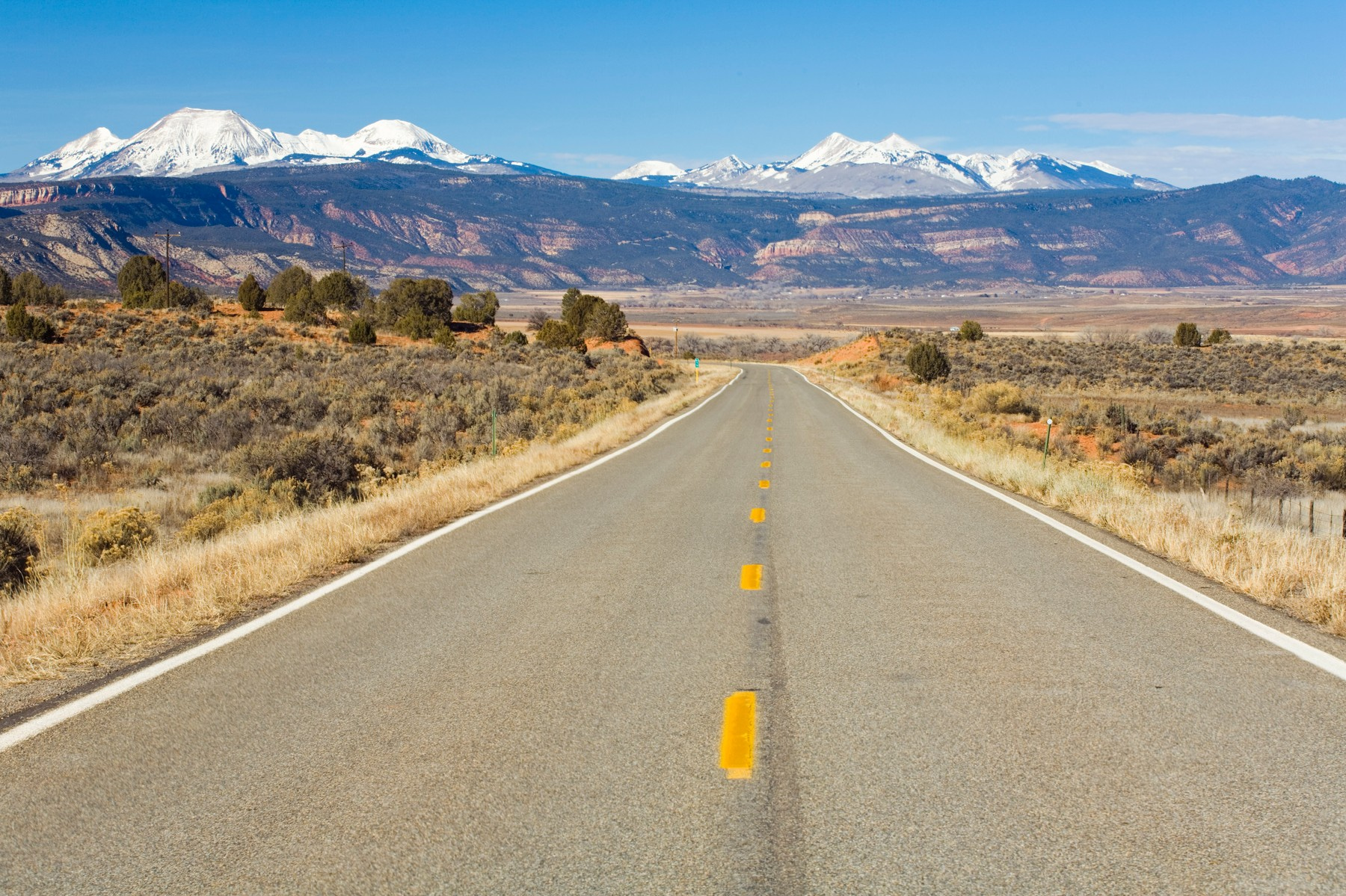 Silnice 90 mezi státy Utah a Colorado, USA.