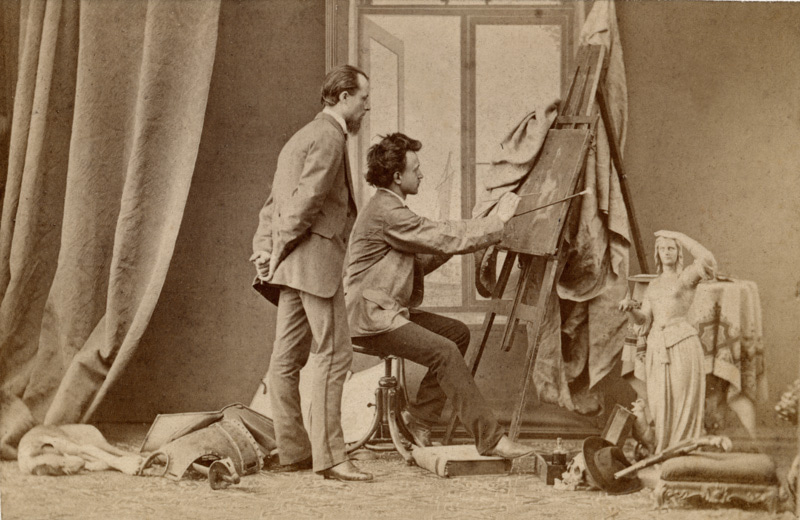 Malíři Josef Tulka a Josef Matyáš Trenkwald, rok 1871, vizitka