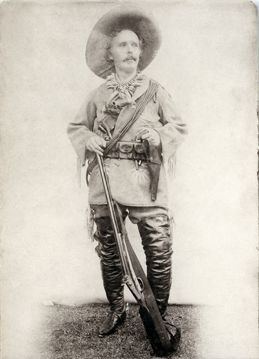 Spisovatel Karl May jako Old Shatterhand, rok 1901, vizitka