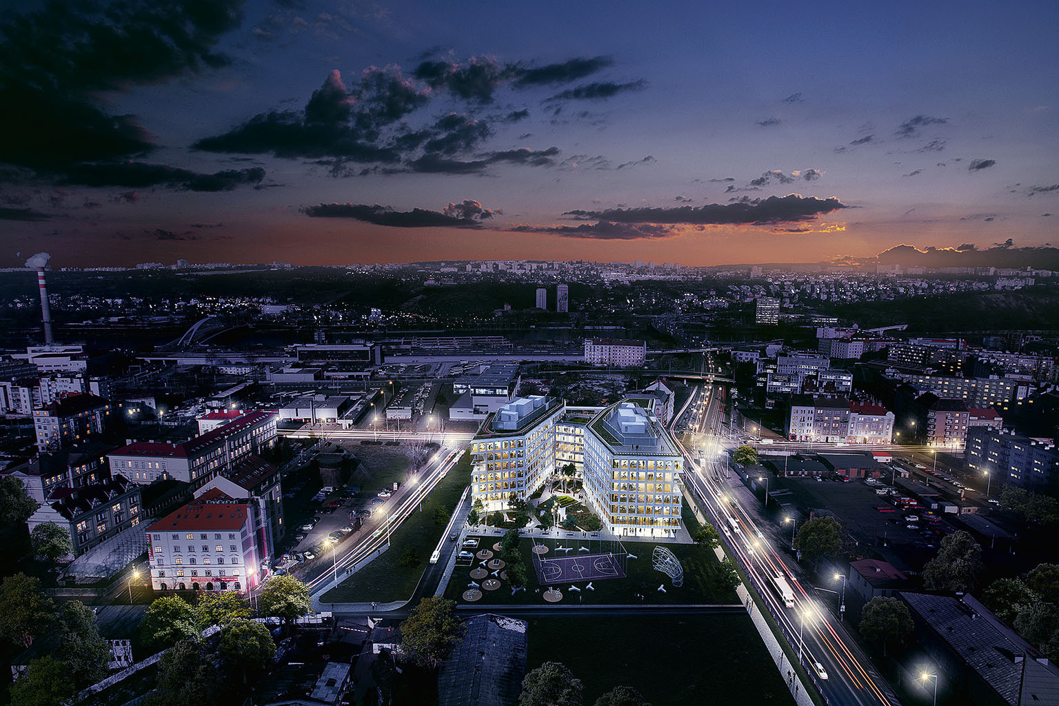 Čtvrť může díky tunelu přilákat nové projekty. Takto by měl vypadat objekt Skanska Visionary.