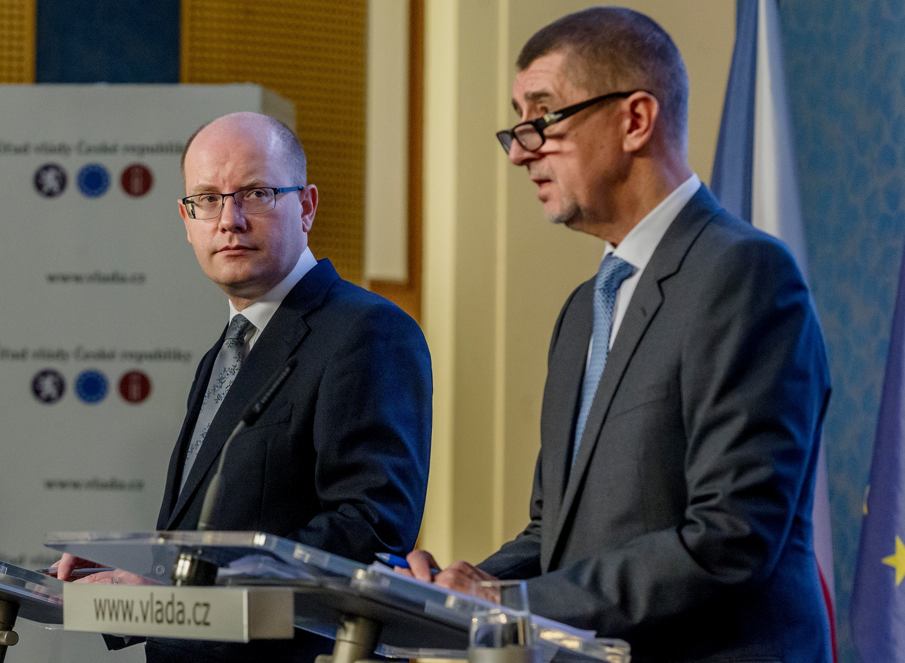 Předseda ČSSD Bohuslav Sobotka a šéf ANO Andrej Babiš.