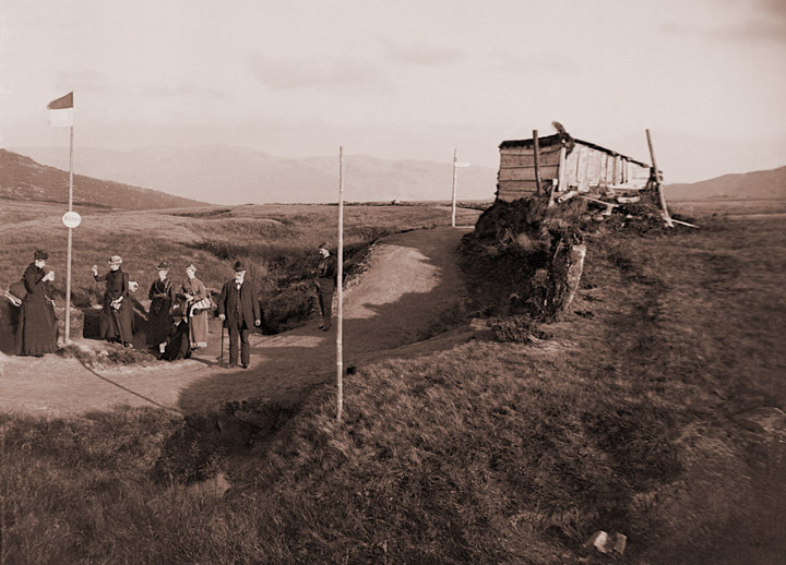 Turisté u pramene Labe, před rokem 1884