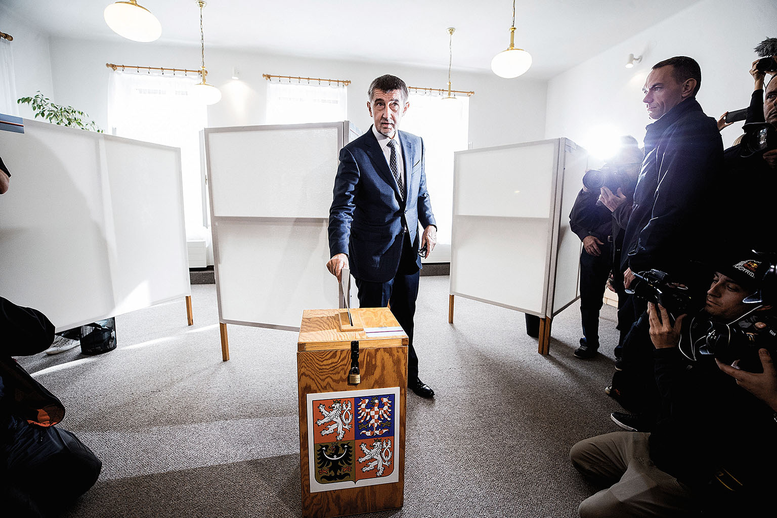 Andrej Babiš u voleb.