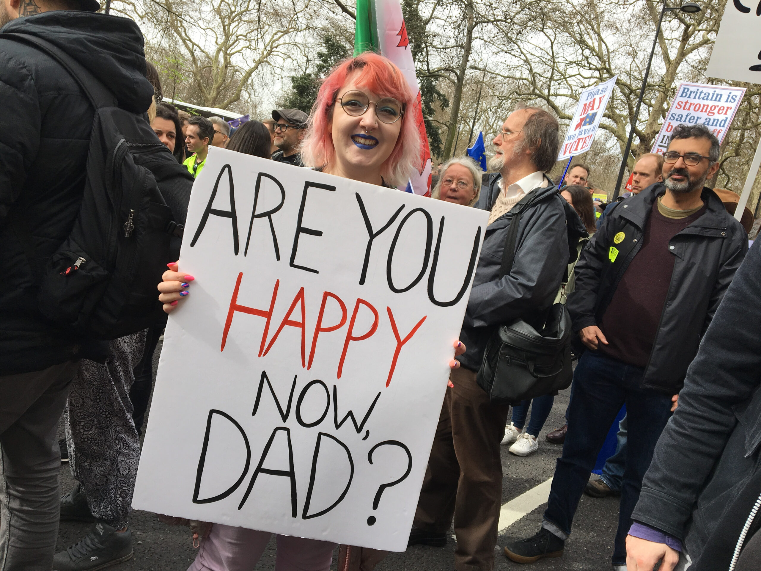Antibrexit. Londýnem pochodovaly statisíce Britů proti vystoupení z Evropské unie. Sobota 23. března 2019.