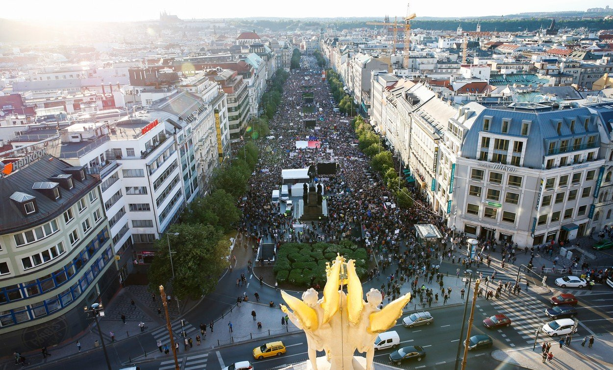 Václavské náměstí, Praha. 21. května 2019.