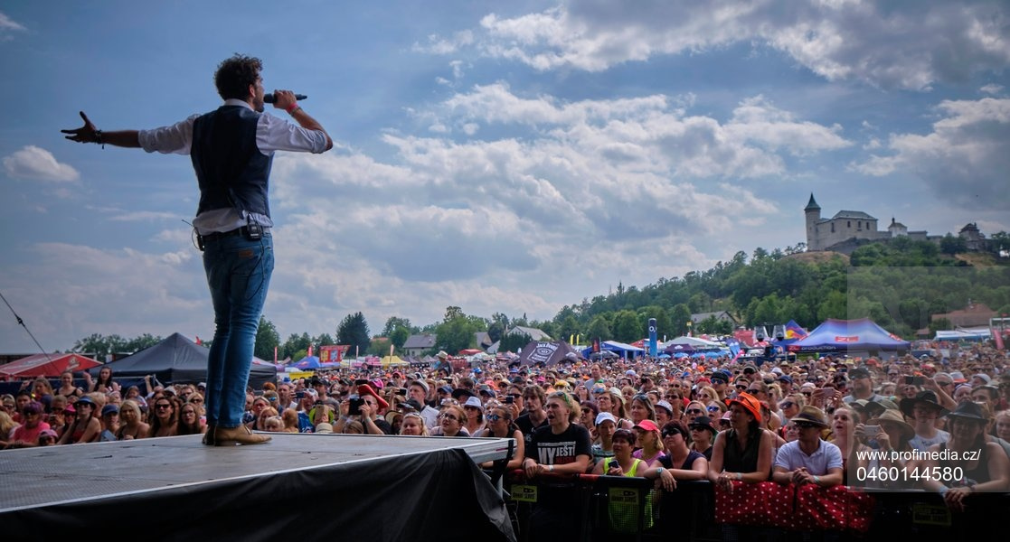 Skupina Jelen na hudebním festivalu v Pardubicích. Červenec 2017.