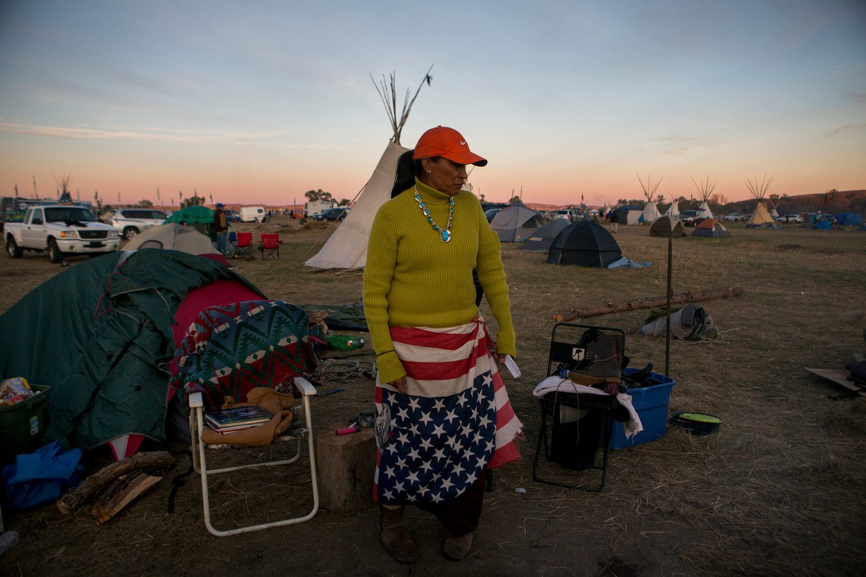 Indiánské protesty ve Standing Rock, kudy má vést nový ropovod.
