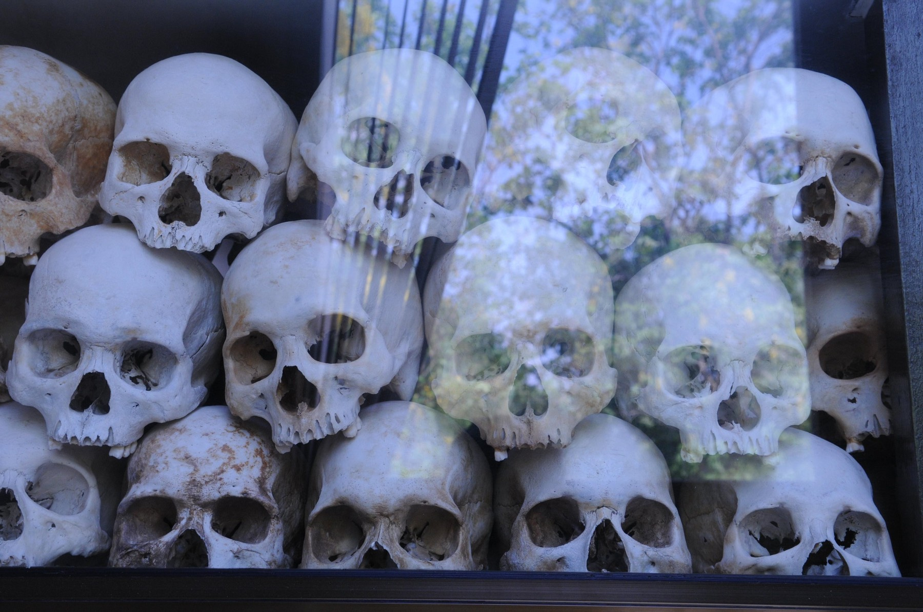 Památník obětem kambodžské Pol Potovy diktatury.
