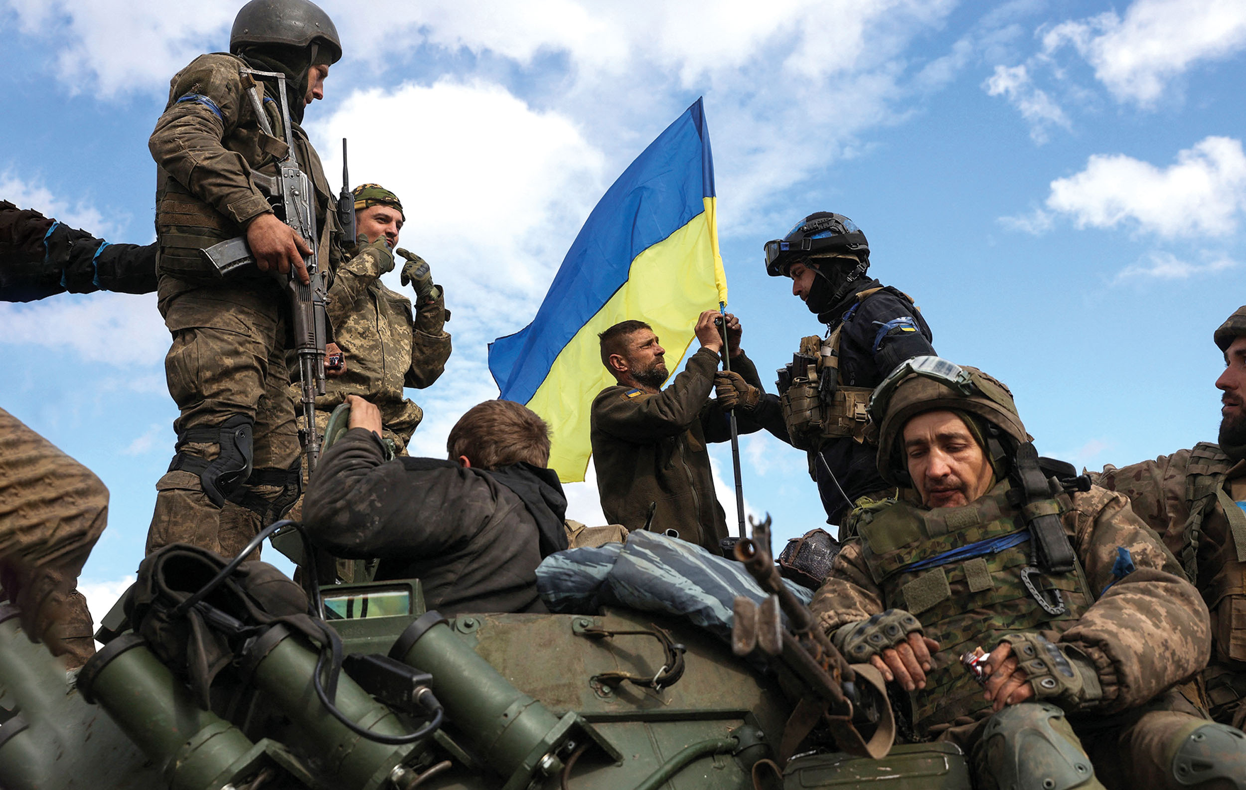 Ukrajinská armáda na osvobozených územích.