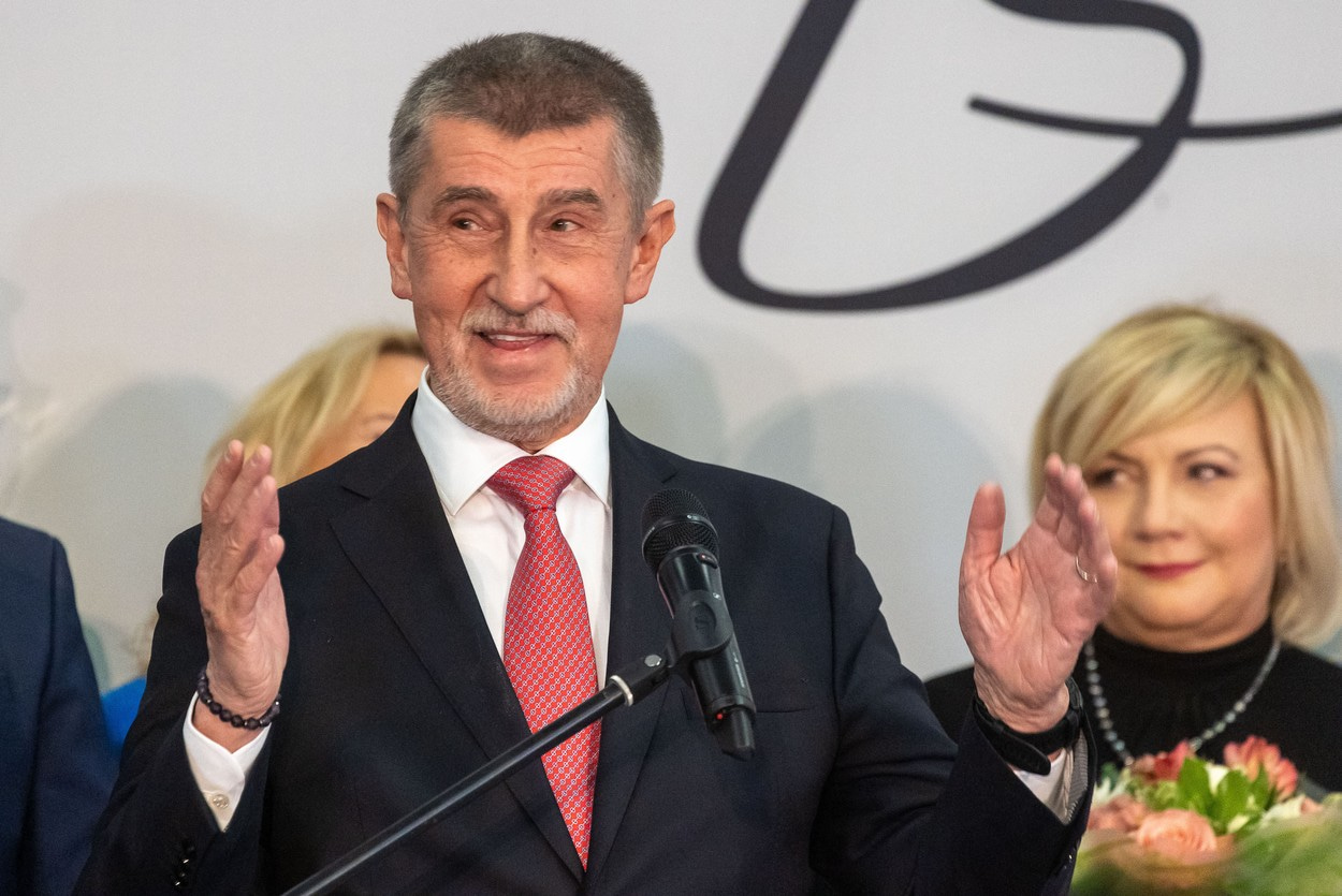 Andrej Babiš v sobotu 28. ledna po oznámení výsledků prezidentské volby.