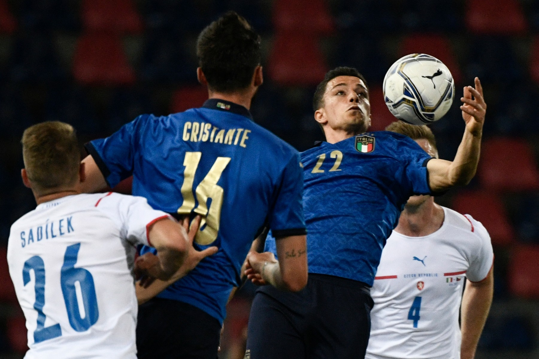 Přípravné utkání mezi Itálií a Českou republikou před Mistrovstvím Evropy ve fotbale 2021. V zápase, který se konal 4. června, vyhrála italská reprezentace 4:0.
